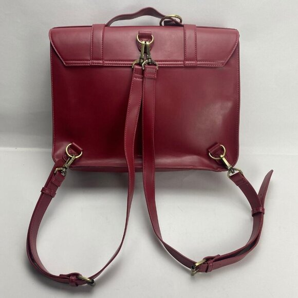 ECOSUSI Bow Summer Garden Romance Burgundy Wine Red Briefcase Bag/Backpack - Picture 3 of 11